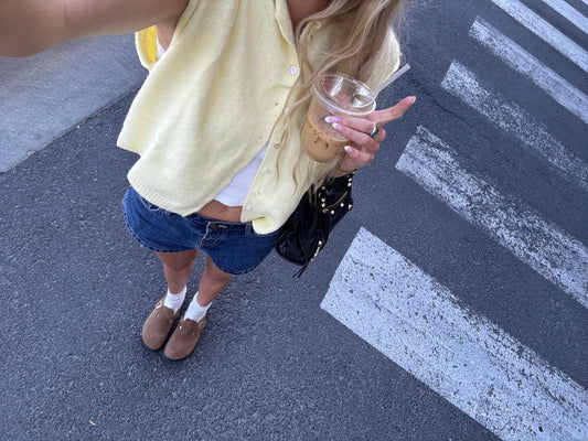 BUTTER YELLOW SHORT SLEEVE CARDI