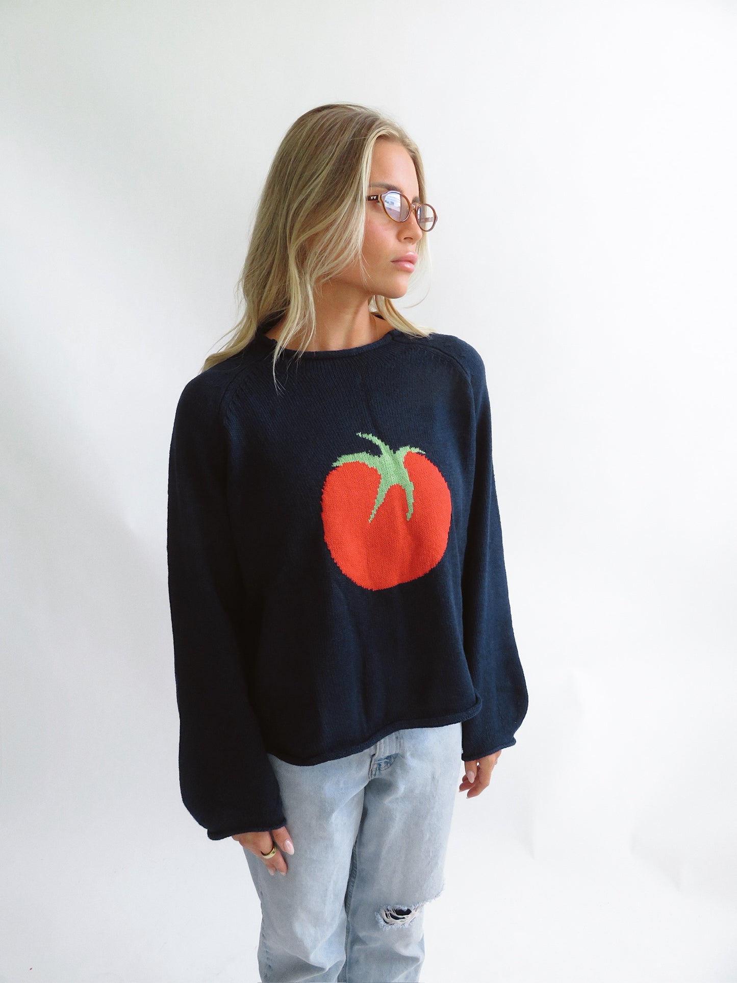 Navy Tomato Knit