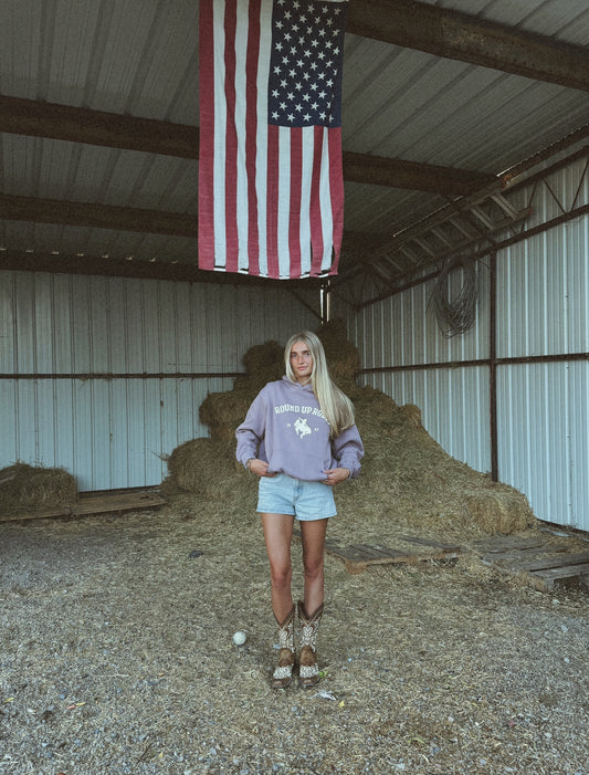 PURPLE ROUND UP HOODIE