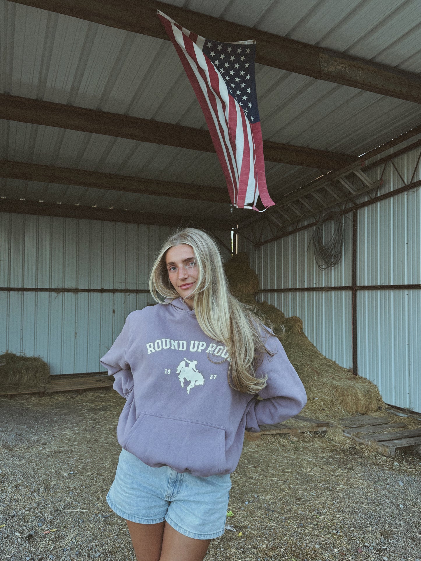 PURPLE ROUND UP HOODIE